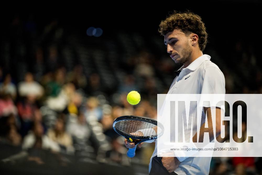 Clement Chidekh of France pictured in action during the European Open ATP, Tennis Herren tennis tournament in Brussels, on Sunday 18 October. This year s edition of the tournament is taking place from 17 to 25 October JASPERxJACOBS x190208615x
