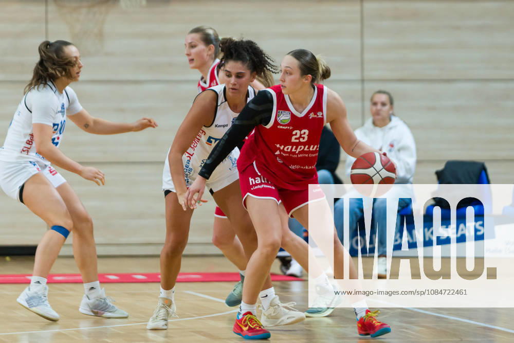 Sara Guerreiro Marburg, 13, Jordan King Lions, 23, Halfit Lions vs. BC Marburg Blue Dolphins, Women s Basketball, 1st Bundesliga, DBBL, Matchday 3 of the 2026–27 season, October 18, 2026, SWH Arena, Saxony-Anhalt, Germany