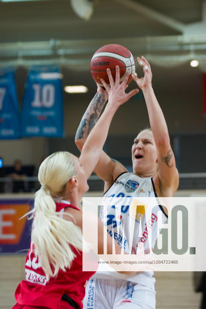 Marta Miscenko (Lions), 13; Lea Debeljak (Marburg), 20; Halfit (Lions) vs. BC Marburg Blue Dolphins, Women s Basketball, 1st Bundesliga, DBBL, Matchday 3 of the 2026–27 season, October 18, 2026, SWH Arena, Saxony-Anhalt, Germany