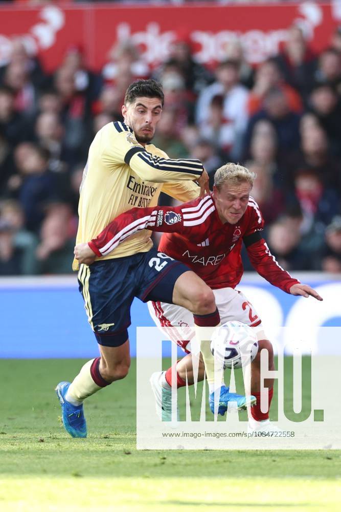 Kai Havertz of Arsenal and Xaver Schlager of Nottingham Forest Nottingham Forest v Arsenal, Premier League, Football, City Ground, Nottingham, UK - 18 Oct 2026Nottingham City Ground United Kingdom