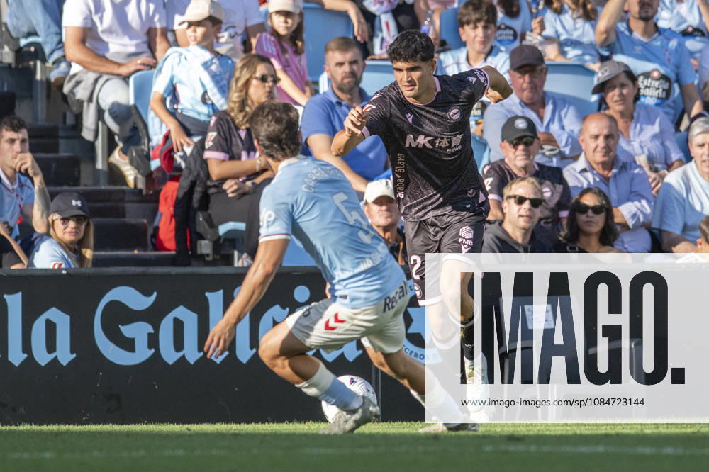 La Liga: EA Sports RC Celta vs. Deportivo Alavés. Hugo Novoa of Alavés during Matchday 9: RC Celta vs. Deportivo Alavés on October 18, 2026, at Abanca Balaidos Stadium, Vigo, Spain