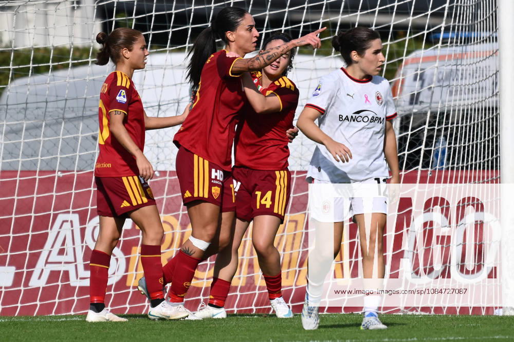 AS Roma v AC Milan - Serie A Women Giada Pellegrino Cimo of A.S. Roma Femminile celebrates after scoring the goal of 1-0 during the Serie A Women Athora, match day 3, between A.S. Roma and A.C. Milan Femminile, at the Tre Fontane Stadium in Roma, Italy, on October 18, 2026. Rome Italy Italy