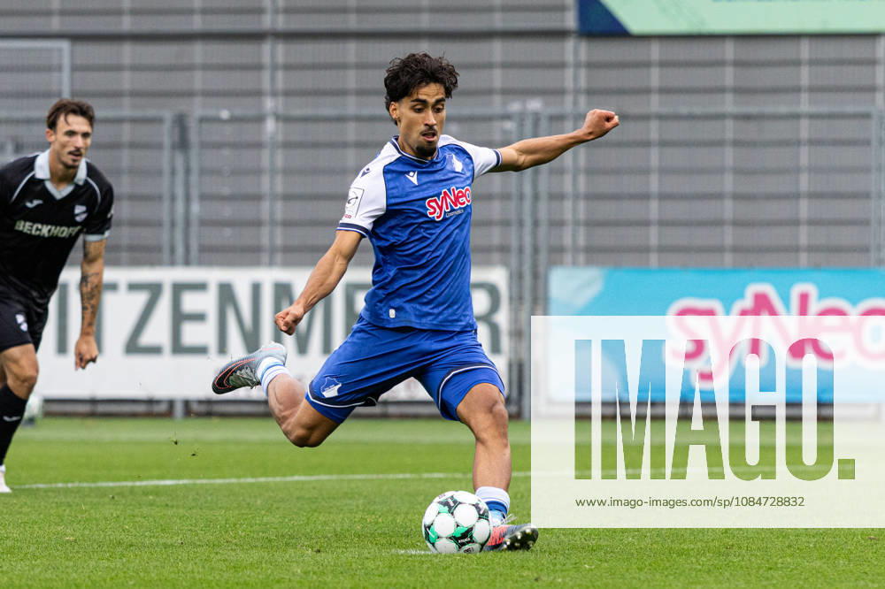 Germany: TSG Hoffenheim II vs. SC Verl, 3. Liga, 2026–27 season, Dietmar Hopp Stadium, Sinsheim. Yasin Zor (TSG Hoffenheim II, No. 10) scores the penalty kick to make it 2–0. Sinsheim, Dietmar Hopp Stadium, Baden-Württemberg, Germany