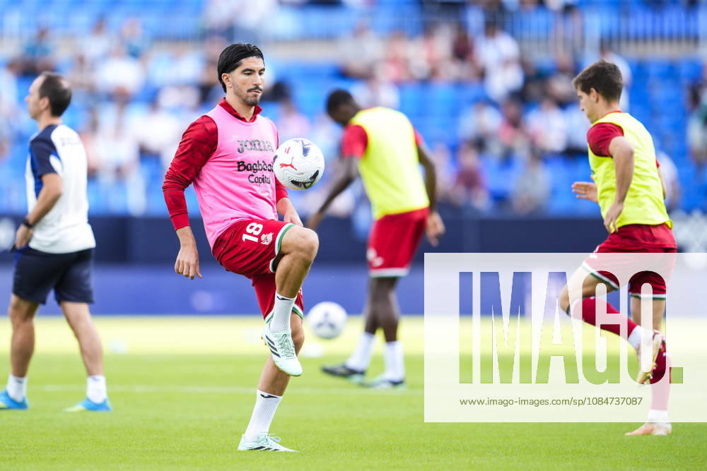 Carlos Soler of Real Sociedad warms up during the Spanish league, LaLiga EA Sports, football match played between Malaga CF and Real Sociedad at La Rosaleda stadium on October 18, 2026, in Malaga, Spain. Malaga CF V Real Sociedad - LaLiga EA Sports - ZUMAa181 20261018_zaa_a181_192