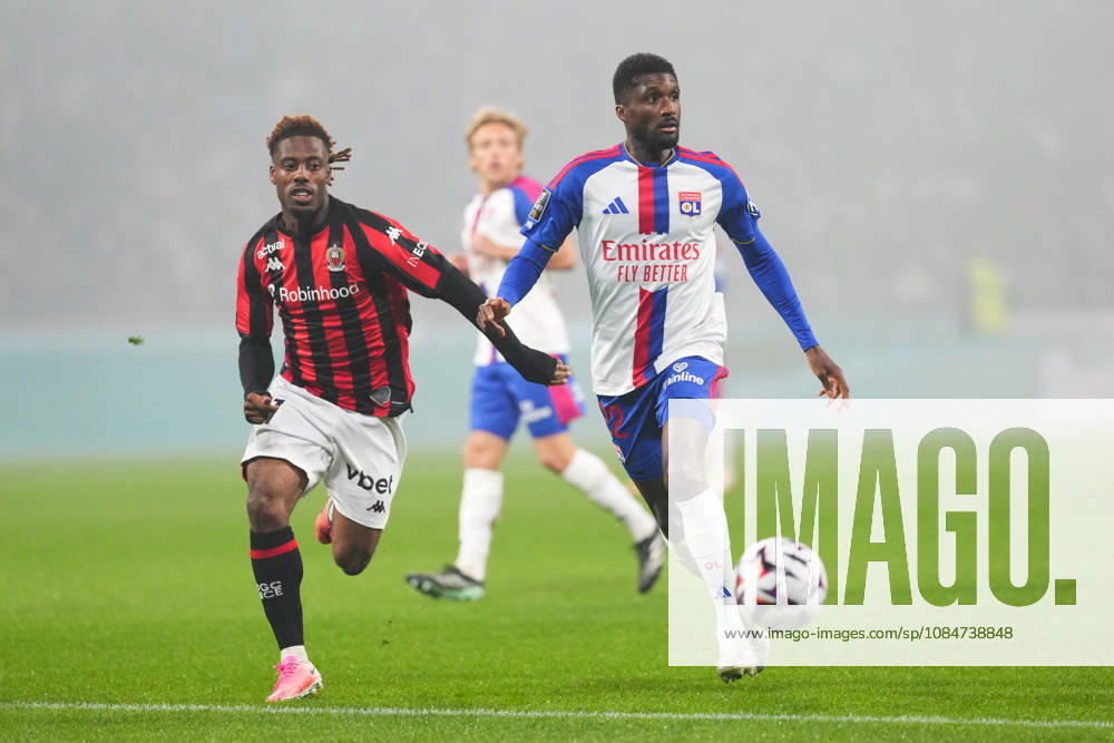 Olympique Lyonnais v OGC Nice - Ligue 1 McDonald s 2026 2027 Elye WAHI of Nice and Clinton MATA of Olympique Lyonnais during Ligue 1 McDonald s match between Lyon and Nice at Groupama Stadium on October 18, 2026 in Lyon, France. Lyon France