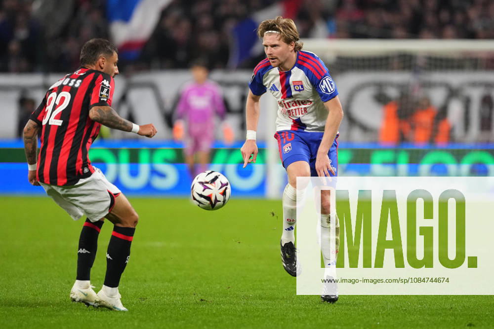 Olympique Lyonnais v OGC Nice - Ligue 1 McDonald s 2026 2027 Jonathan CLAUSS of OGC Nice and Pavel SULC of Olympique Lyonnais during Ligue 1 McDonald s match between Lyon and Nice at Groupama Stadium on October 18, 2026 in Lyon, France. Lyon France