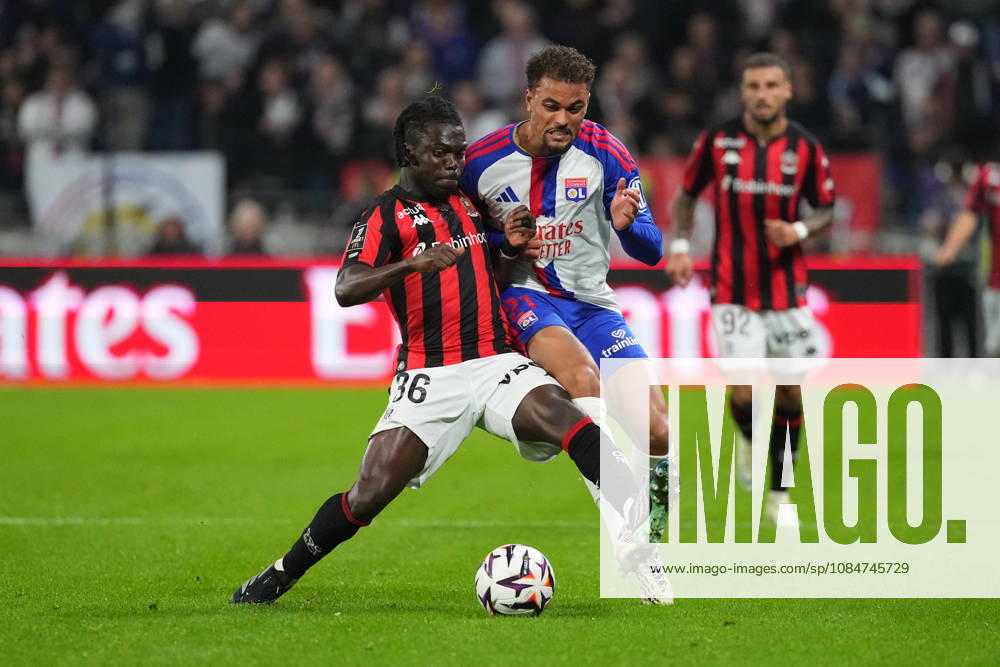 Olympique Lyonnais v OGC Nice - Ligue 1 McDonald s 2026 2027 Alidu SEIDU of OGC Nice and Ruben KLUIVERT of Olympique Lyonnais during Ligue 1 McDonald s match between Lyon and Nice at Groupama Stadium on October 18, 2026 in Lyon, France. Lyon France