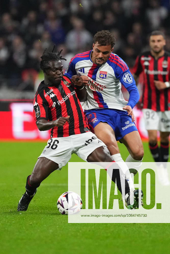 Olympique Lyonnais v OGC Nice - Ligue 1 McDonald s 2026 2027 Alidu SEIDU of OGC Nice and Ruben KLUIVERT of Olympique Lyonnais during Ligue 1 McDonald s match between Lyon and Nice at Groupama Stadium on October 18, 2026 in Lyon, France. Lyon France