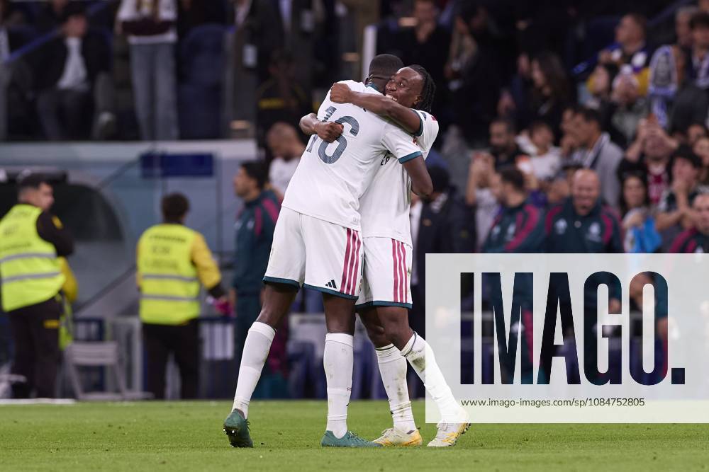 (From L to R) Ibrahima Konate and Yan Diomande (Real Madrid CF) celebrate a goal during the LaLiga EA SPORTS 2026 2027 match between Real Madrid CF and Sevilla FC..Final score: Real Madrid CF 4-1 Sevilla FC. LaLiga EA SPORTS 2026 2027 - Real Madrid CF And Sevilla FC In Madrid, Spain - 18 Oct 2026 - ZUMAs197 20261018_aaa_s197_255