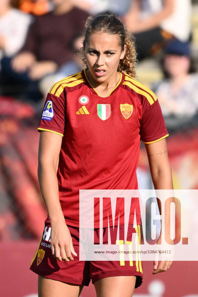 AS Roma v AC Milan - Serie A Women Alayah Pilgrim of A.S. Roma Femminile is in action during the Serie A Women Athora, match day 3, between A.S. Roma and A.C. Milan Femminile, at the Tre Fontane Stadium in Roma, Italy, on October 18, 2026. Rome Italy Italy