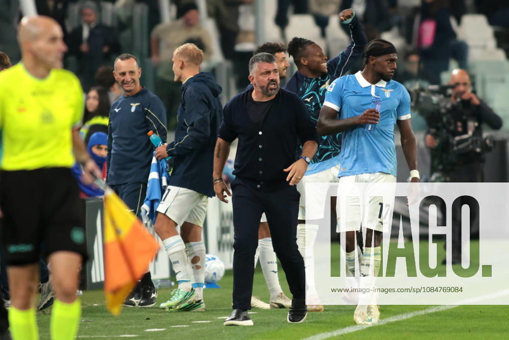 2026-10-18 Juventus FC v SS Lazio - Serie A 2026 27 TURIN, ITALY - OCTOBER 18: Coach Gennaro Gattuso of SS Lazio, Nuno Tavares of SS Lazio during the Serie A 2026 27 match between Juventus FC and SS Lazio at Allianz Stadium on October 18, 2026 in Turin, Italy. (Photo by Nderim Kaceli BSR Agency) Turin Italy Content not available for redistribution in The Netherlands directly or indirectly through any third parties.