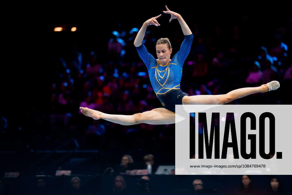 Maya Stahl of Sweden competes in the women’s floor exercise qualifiers during day three of the 2026 Artistic Gymnastics World Championships on October 19, 2026 in Rotterdam. Photo by Joel Marklund, BILDBYRÅN, code JM JM0860 bbeng artistic gymnastics gymnastics world championships women s artistic gymnastics artistic gymnastics gymnastics world championships women s Sweden