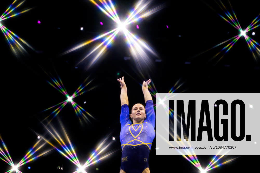 Editor’s note: An on-camera star filter was used to create this image. Maya Stahl of Sweden competes in the women’s balance beam qualifications during day three of the 2026 Artistic Gymnastics World Championships on October 19, 2026 in Rotterdam. Photo by Joel Marklund, BILDBYRÅN, code JM JM0860. women’s balance beam, artistic gymnastics, gymnastics, World Championships, women’s artistic gymnastics, Sweden
