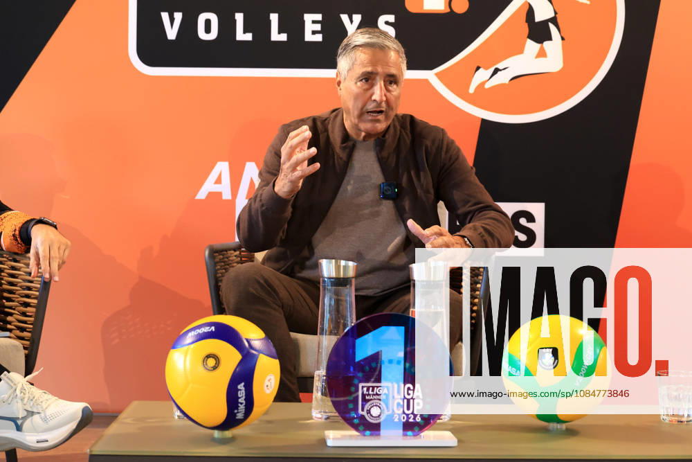 DEU, GER, Germany, Volleyball, BR Volleys Press Conference, 2026–2027 Season, Berlin, BR Volleys Managing Director Kaweh Niroomand, Head Coach Andrea Anastasi, Captain Ruben Schott, nordphoto GmbH Engler, Berlin, Berlin, Berlin, Germany