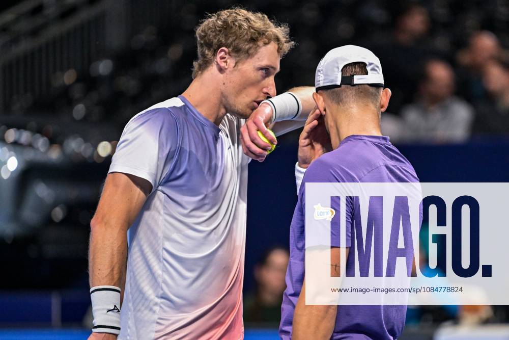 Marc Polmans of Austria, Jan Zielinski of Poland pictured during the European Open ATP, Tennis Herren tennis tournament in Brussels, on 19 October. This year s edition of the tournament is taking place from 17 to 25 October DAVIDxPINTENS x190308649x