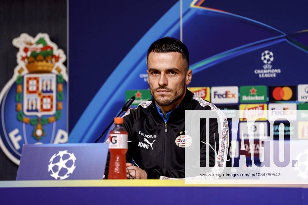 , Estadio do Dragao , season 2026 2027 , UEFA Champions League football , press conference, PK, Pressekonferenz PSV , Picture shows PSV Player Filip Kostic during the press conference Press conference and training PSV x208819903x