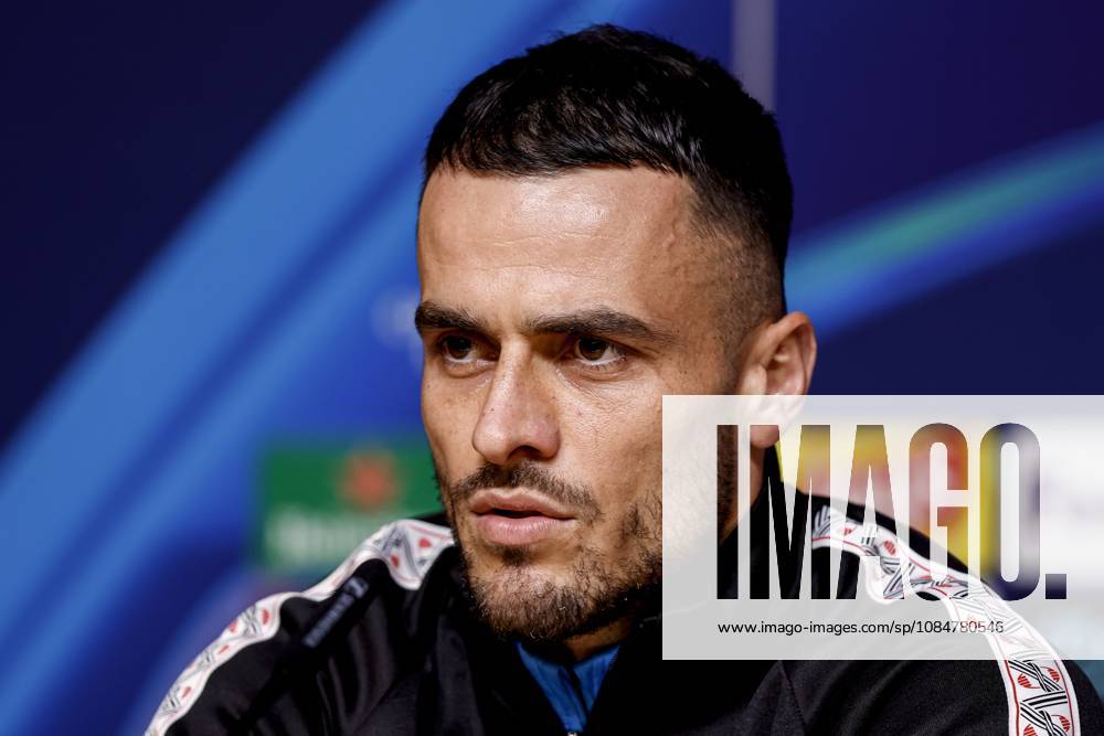 , Estadio do Dragao , season 2026 2027 , UEFA Champions League football , press conference, PK, Pressekonferenz PSV , Picture shows PSV Player Filip Kostic during the press conference Press conference and training PSV x208819910x
