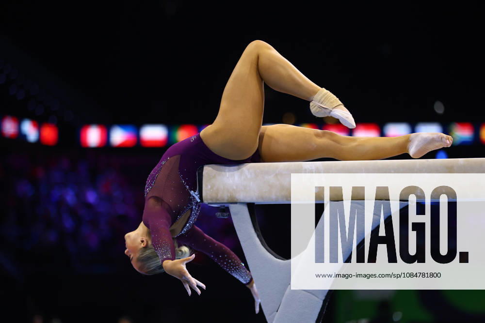 RUBY EVANS of Team Great Britain competes on the Balance Beam of the Women s Qualification of the 54th Artistic Gymnastics World Championships at the Ahoy Arena in Rotterdam, Netherlands. Rotterdam Netherlands - ZUMAc179 20261019_zep_c179_089
