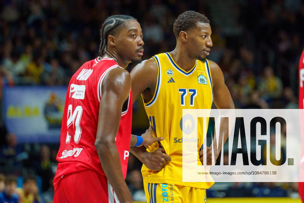 Pictured: Sima, 77, Alba Berlin; Hason Ward, BMA365 Bamberg Baskets; 20 19 10 2026; Alba Berlin vs. BMA365 Bamberg Baskets; BBL Cup Round of 16; Basketball; 2026–27 Season; Uber Arena