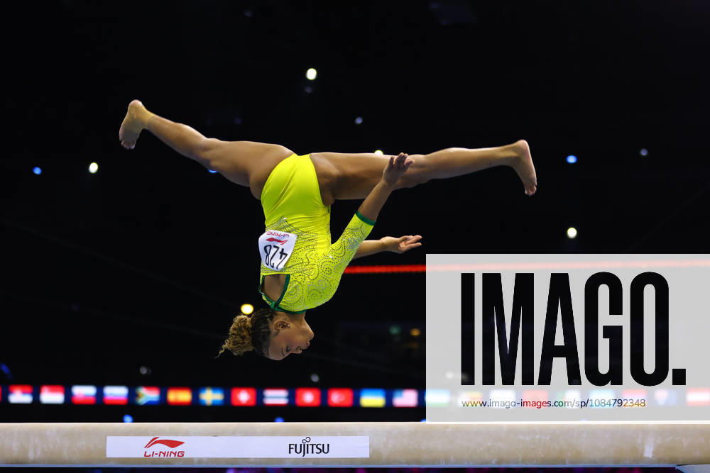 REBECA ANDRADE of Brazil competes on the Balance Beam during the Women s Qualifications of the 54th Artistic Gymnastics World Championships at the Ahoy Arena in Rotterdam, Netherlands. Gymnastics 2026: Artistic World Championships: Women s Qualification - ZUMAc179 20261019_zep_c179_121
