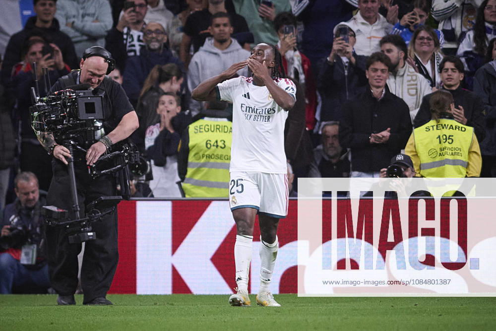 LaLiga - Real Madrid CF v Sevilla FC Real Madrid CF’s Yan Diomande celebrates a goal during La Liga match. October 18 ,2026. Photo by Ropero AlterPhotos ABACAPRESS.COM Madrid Madrid Spain
