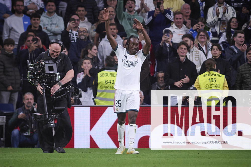 LaLiga - Real Madrid CF v Sevilla FC Real Madrid CF’s Yan Diomande celebrates a goal during La Liga match. October 18 ,2026. Photo by Ropero AlterPhotos ABACAPRESS.COM Madrid Madrid Spain