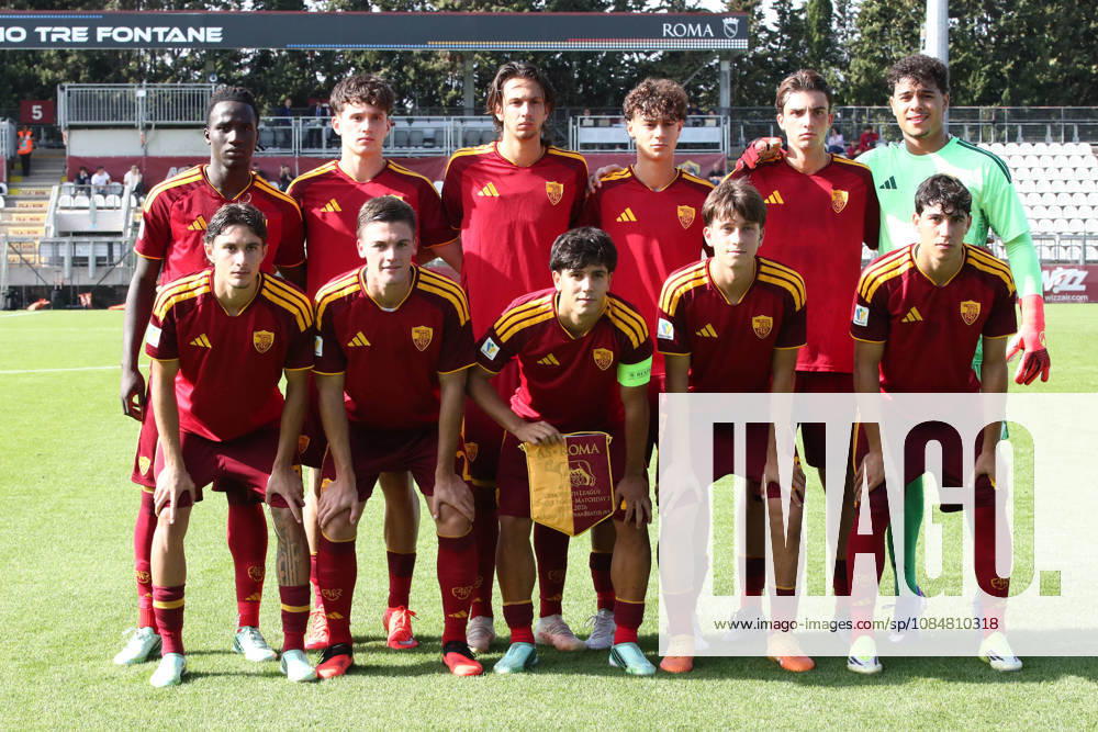 IPA89951952 - October 20, 2026 UEFA Youth League Spring Season: AS Roma vs. SK Slovan Bratislava. Pictured: Roma s starting lineup (Photo by Gino Mancini)