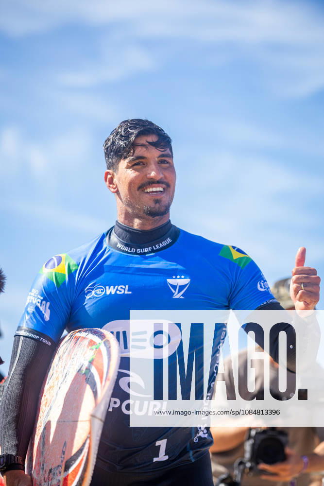 MEO Rip Curl Pro Portugal 2026, World Surf League Championship Tour Gabriel Medina competes during his heat at the MEO Rip Curl Pro Portugal 2026, a World Surf League Championship Tour event held at Supertubos Beach in Peniche, Portugal, on October 20, 2026. Medina wins his heat and advances to the next round. Peniche Portugal