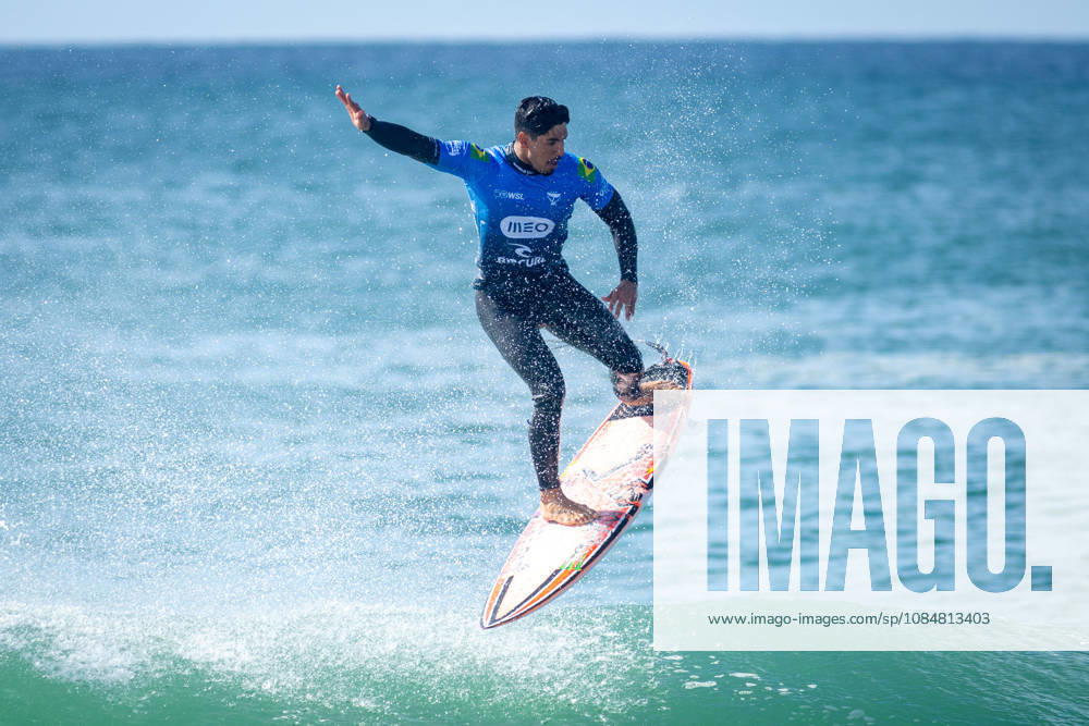 MEO Rip Curl Pro Portugal 2026, World Surf League Championship Tour Gabriel Medina competes during his heat at the MEO Rip Curl Pro Portugal 2026, a World Surf League Championship Tour event held at Supertubos Beach in Peniche, Portugal, on October 20, 2026. Medina wins his heat and advances to the next round. Peniche Portugal