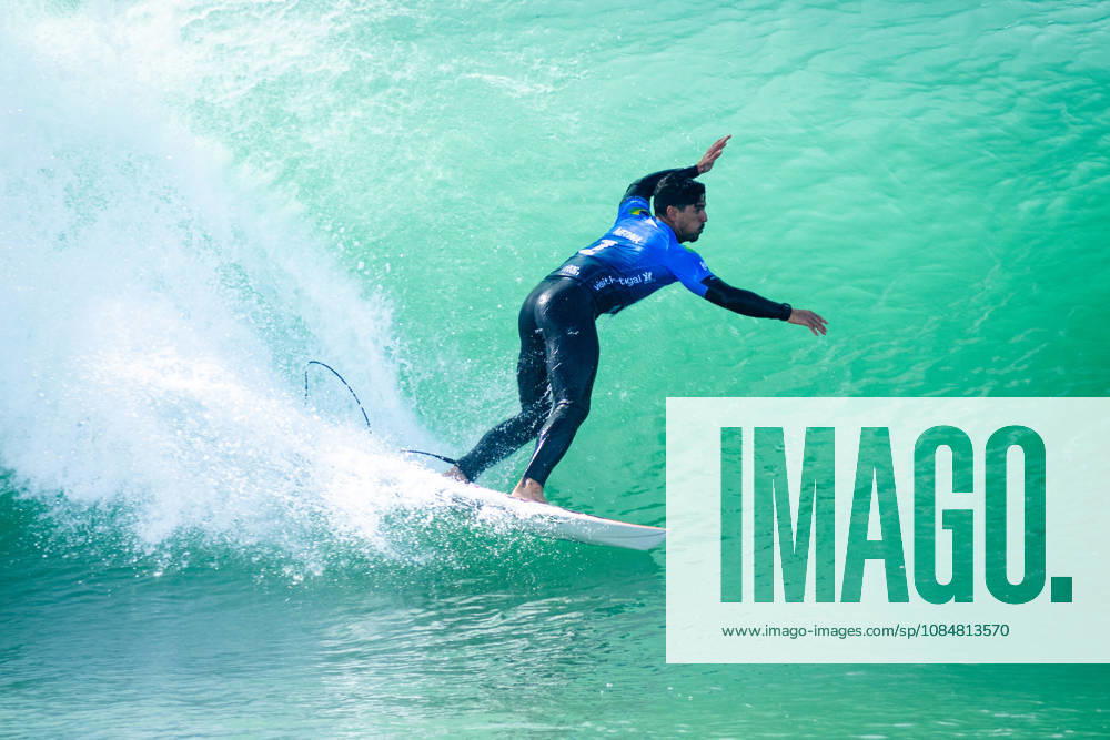 MEO Rip Curl Pro Portugal 2026, World Surf League Championship Tour Gabriel Medina competes during his heat at the MEO Rip Curl Pro Portugal 2026, a World Surf League Championship Tour event held at Supertubos Beach in Peniche, Portugal, on October 20, 2026. Medina wins his heat and advances to the next round. Peniche Portugal