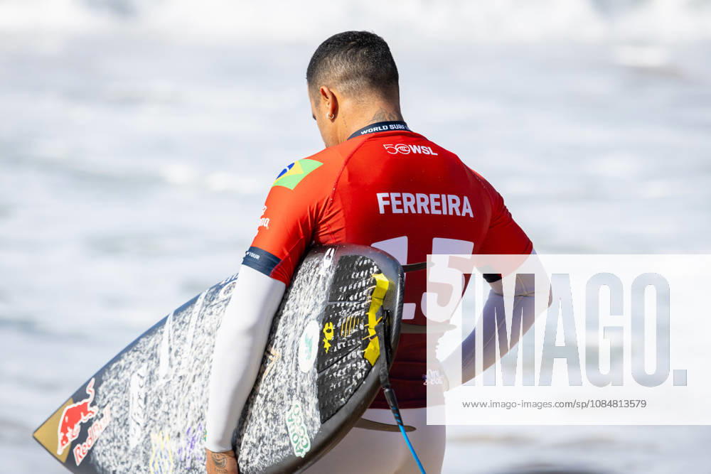 MEO Rip Curl Pro Portugal 2026, World Surf League Championship Tour Italo Ferreira competes during his heat at the MEO Rip Curl Pro Portugal 2026, a World Surf League Championship Tour event held at Supertubos Beach in Peniche, Portugal, on October 20, 2026. Ferreira wins his heat and advances to the next round. Peniche Portugal