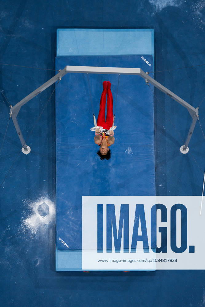 Daiki Hashimoto of Japan competes on the rings during the men’s team final on day four of the 2026 Artistic Gymnastics World Championships on October 20, 2026 in Rotterdam. Photo by Joel Marklund, BILDBYRÅN. Code: JM JM0861 bbeng artistic gymnastics gymnastics world championships team final