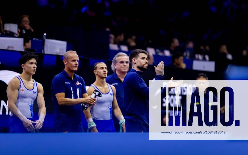 ROTTERDAM - The Dutch gymnasts during the men s team final at the World Gymnastics Championships in Rotterdam Ahoy. IRIS VAN DEN BROEK ANP ANPxSportx IVx 573089914 originalFilename: 573089914