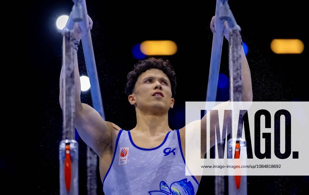 ROTTERDAM - Jermain Gruenberg in action during the men s team final at the World Gymnastics Championships in Rotterdam Ahoy. IRIS VAN DEN BROEK ANP ANPxSportx IVx 573090269 originalFilename: 573090269