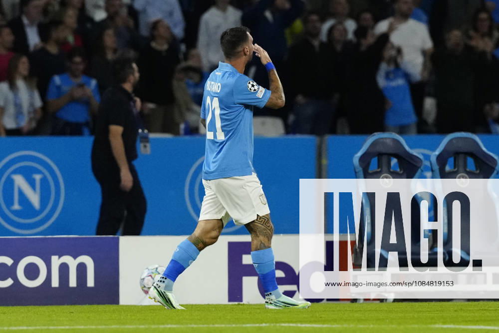 SSC Napoli v FK Bodo Glimt - UEFA Champions League Matteo Politano of SSC Napoli celebrates after scoring during the UEFA Champions League match between SSC Napoli and FK Bodo Glimt at Diego Armando Maradona Stadium Naples Italy on 20 October 2026. Naples Campania Italy