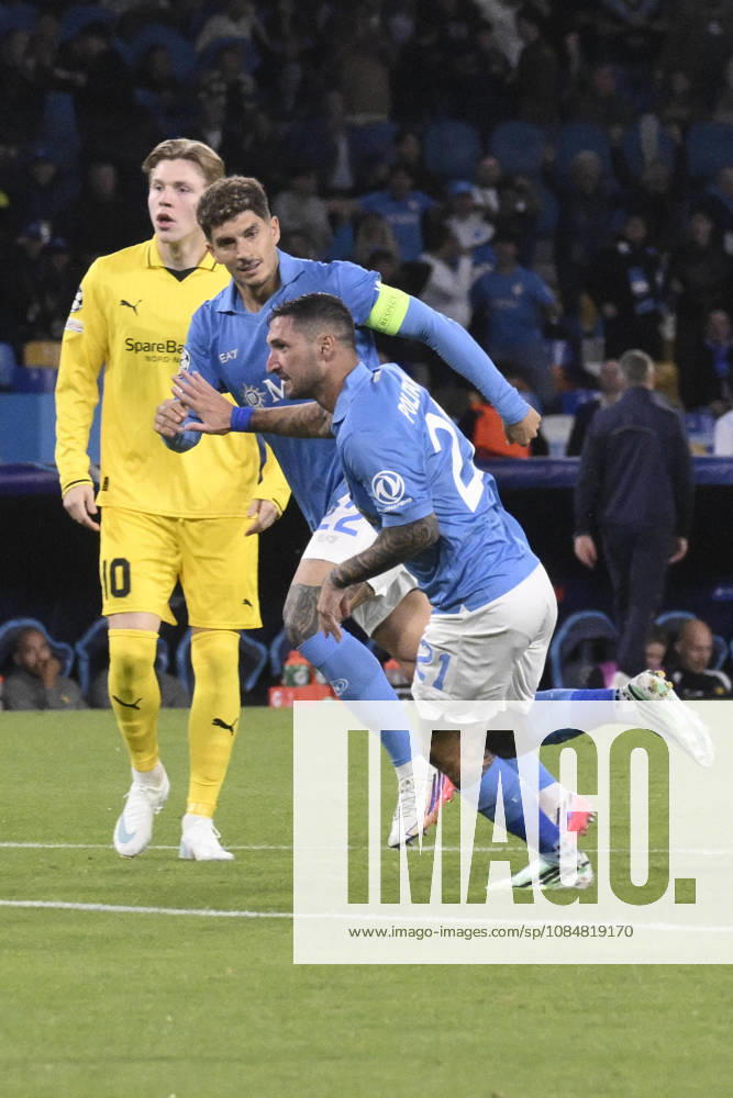 Napoli s forward Matteo Politano celebrates after scoring the goal during the UEFA Champions League group phase match between SSC Napoli and Bodo-Glimt at Diego Armando Maradona Stadium in Naples, Italy, 20 october 2026 ANSA CIRO FUSCO. UEFA Champions League - Napoli Vs Bodo-Glimt - ZUMAa110 20261020_zaf_a110_001