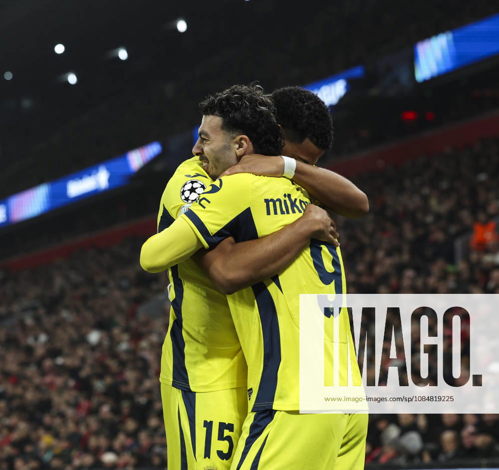 Manchester City v Villarreal, UEFA Champions League, League Stage 20.10.26 Manchester City v Villarreal, UEFA Champions League, League Stage Bradley Ormesher The Times Georges Mikautadze of Villarreal CF celebrates scoring his teams 1st goal 0-1