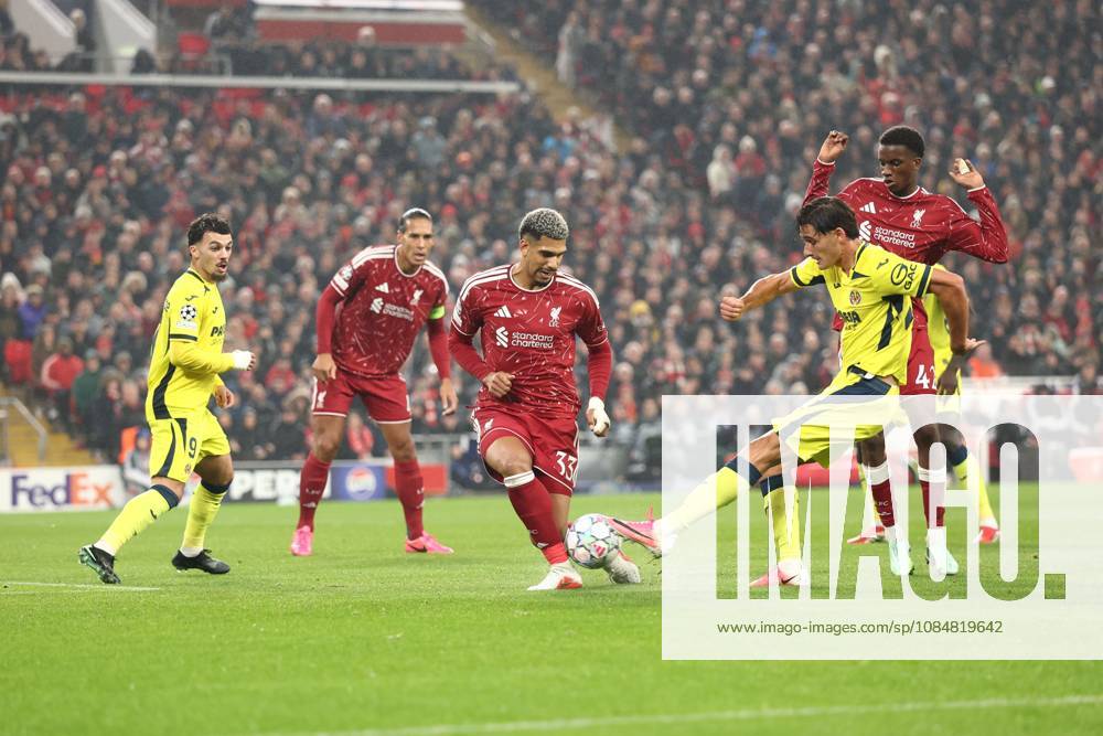 Sergi Cardona of Villarreal shoots Liverpool v Villarreal, UEFA Champions League, Football, Anfield, Liverpool, UK - 20 Oct 2026Liverpool Anfield United Kingdom
