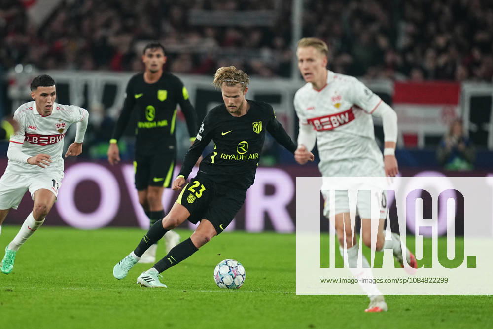 Morten Hjulmand, a player for VfB Stuttgart and Atlético Madrid, during the group stage of the UEFA Champions League at MHPArena in Stuttgart, Germany, on October 20, 2026. DeFodi Images