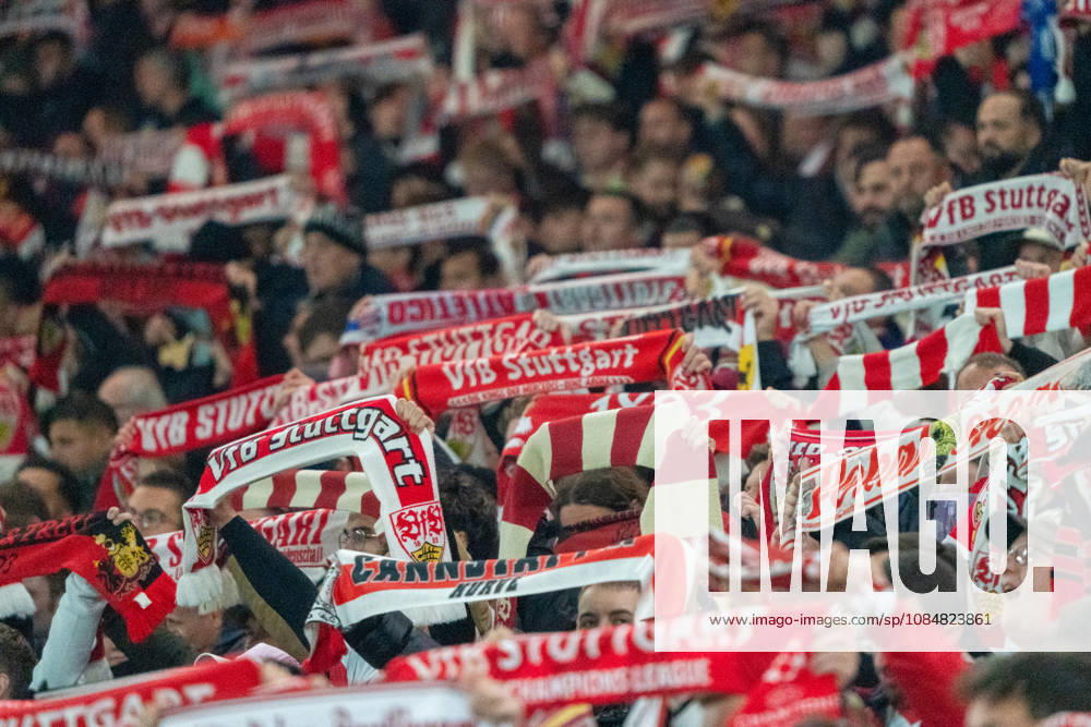 Stuttgart Fans seen during UEFA Champions League 2026 2027 league phase game between teams of VfB Stuttgart and Atletico Madrid (Pia Schindler Ball Raw Images) Stuttgart MHP Arena Germany