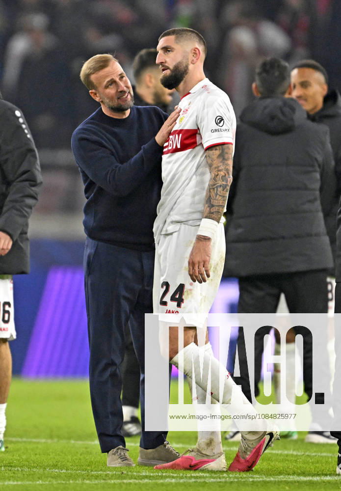 2026–2027 UEFA Champions League, Matchday 3, VfB Stuttgart vs. Atlético Madrid, at the MHP Arena in Stuttgart, from left: Coach Sebastian Hoeneß, Stuttgart’s Jeff Chabot