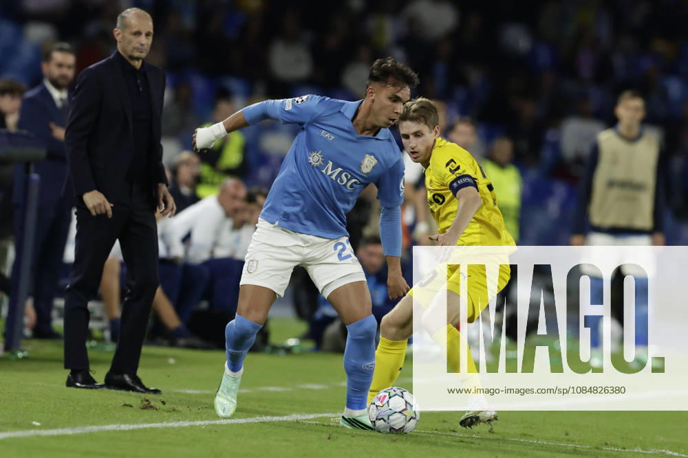 Champions League match SSC Napoli vs Bodo Glimt Napoli s Brazilian forward Giovane challenges for the ball with Bodo Glimt s Norwegian defender Fredrik Sjovold during the Uefa champions league match between SSC Napoli vs Bodo Glimt at the Diego Armando Maradona Stadium in Naples on October 20, 2026. _BPH3688