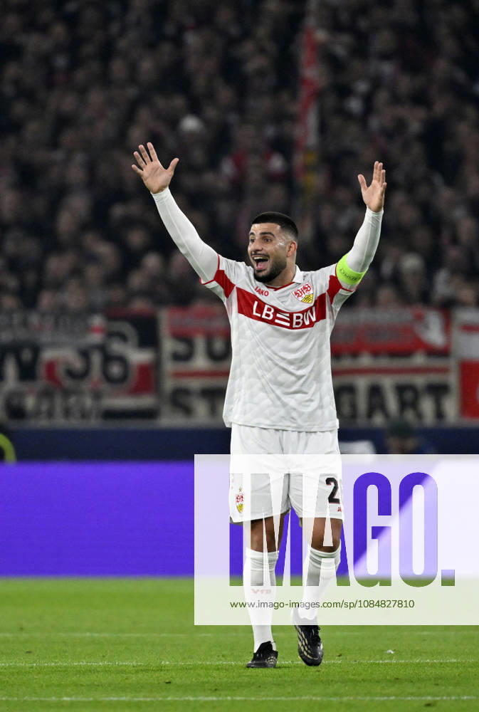 Deniz Undav, VfB Stuttgart, 26, Gesture, Champions League, VfB Stuttgart vs. Atlético Madrid, October 20, 2026. DFL regulations prohibit any use of photographs as image sequences and or quasi-video. Champions League, VfB Stuttgart vs. Atlético Madrid