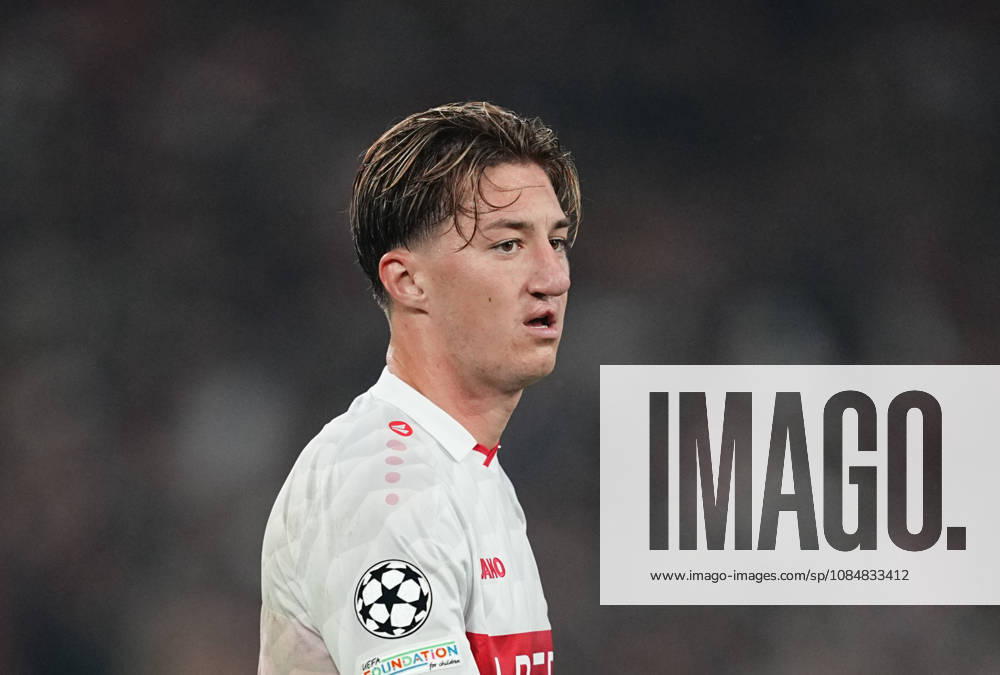 Angelo Stiller of VfB Stuttgart during the match between VfB Stuttgart and Atlético Madrid in the group stage of the UEFA Champions League at MHPArena in Stuttgart, Germany, on October 20, 2026. DeFodi Images