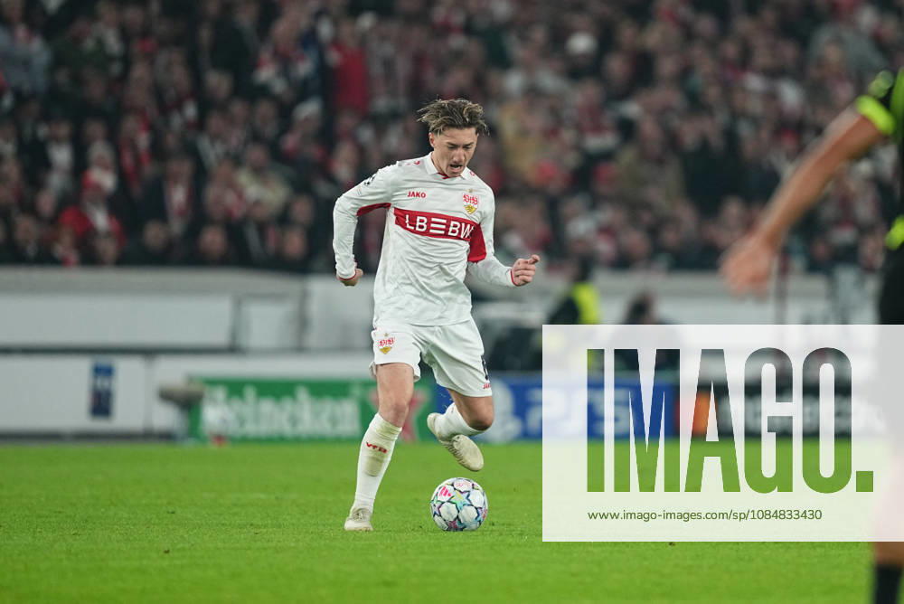 Angelo Stiller of VfB Stuttgart during the match between VfB Stuttgart and Atlético Madrid in the group stage of the UEFA Champions League at MHPArena in Stuttgart, Germany, on October 20, 2026. DeFodi Images