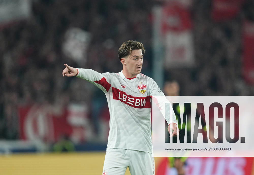 Angelo Stiller of VfB Stuttgart during the match between VfB Stuttgart and Atlético Madrid in the group stage of the UEFA Champions League at MHPArena in Stuttgart, Germany, on October 20, 2026. DeFodi Images