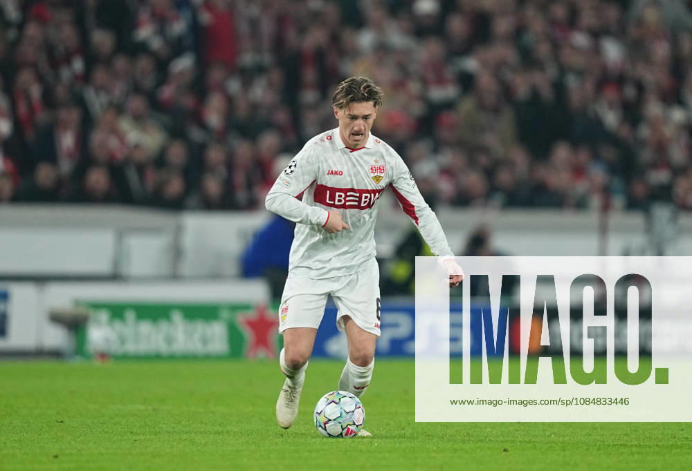 Angelo Stiller of VfB Stuttgart during the match between VfB Stuttgart and Atlético Madrid in the group stage of the UEFA Champions League at MHPArena in Stuttgart, Germany, on October 20, 2026. DeFodi Images