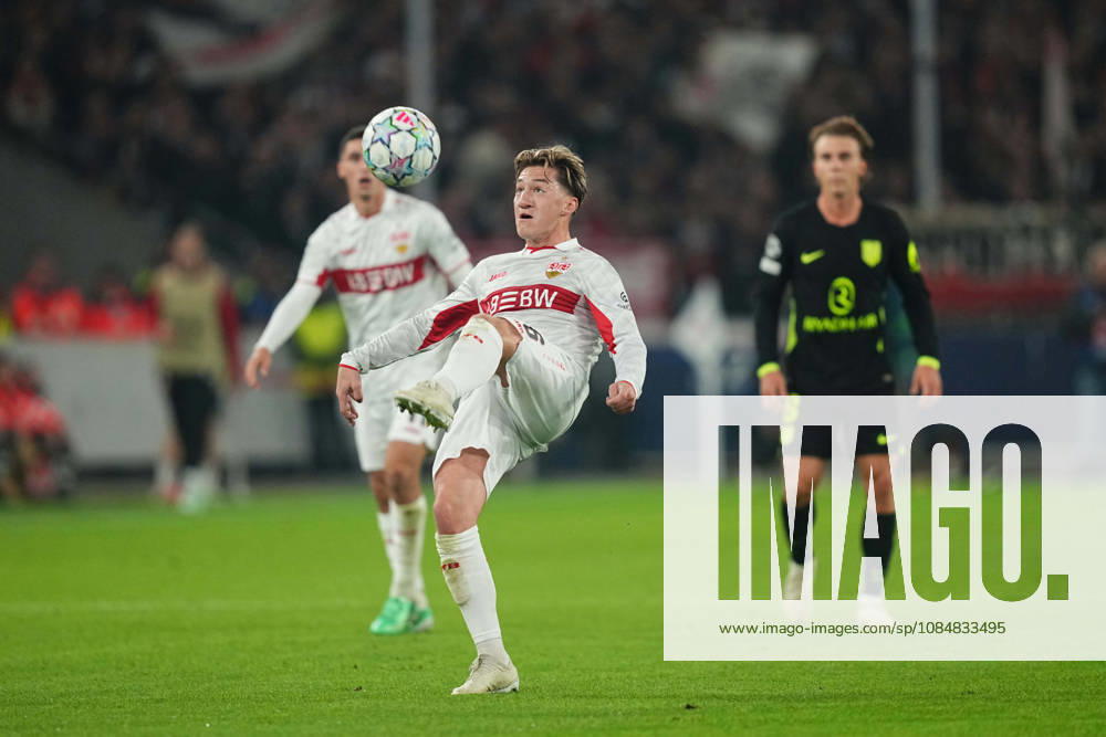 Angelo Stiller of VfB Stuttgart during the match between VfB Stuttgart and Atlético Madrid in the group stage of the UEFA Champions League at MHPArena in Stuttgart, Germany, on October 20, 2026. DeFodi Images