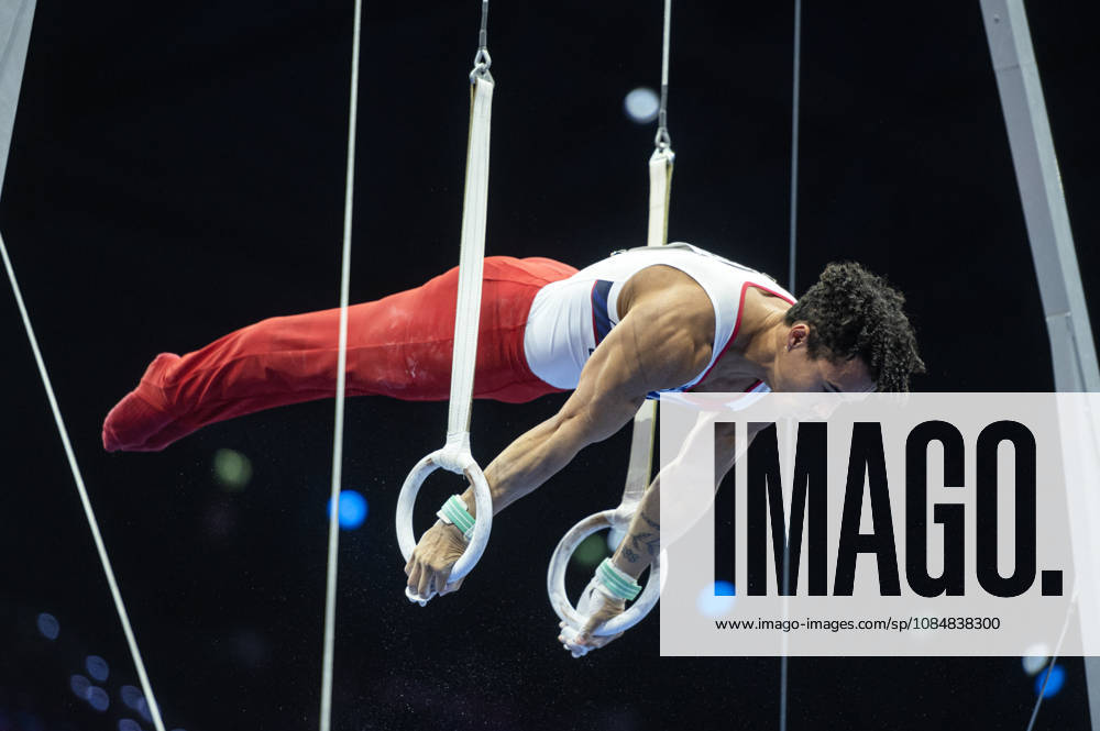 Rotterdam The Netherlands 17th October 2026 World Championships Artistic gymnastics in the Ahoy In Rotterdam Mens team finals. Rings Kameron Nelson (USA) turnen