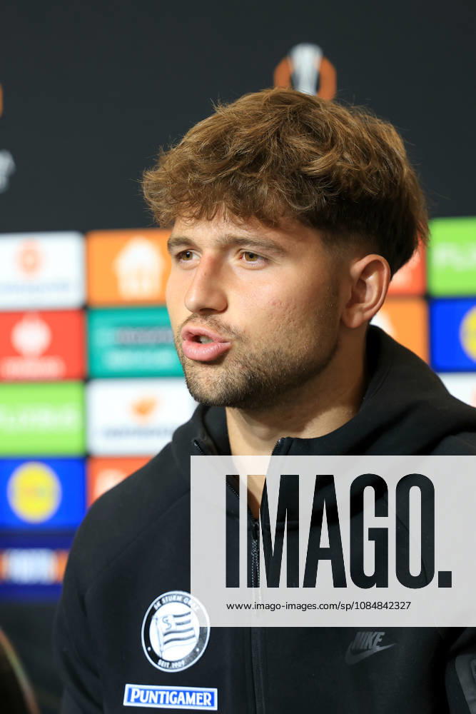 SOCCER - UEFA EL, Sturm vs Marseille GRAZ,AUSTRIA,21.OCT.26 - SOCCER - UEFA Europa League, SK Sturm Graz vs Olympique de Marseille, preview, press conference, PK, Pressekonferenz Sturm. Image shows Simon Seidl (Sturm). GEPAxpictures Buehner-Weinrauch